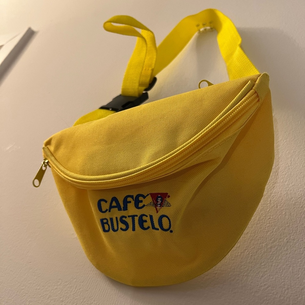 Vintage Yellow Cafe Bustelo Embroidered Fanny Pack